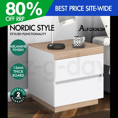 ALFORDSON Bedside Table Nightstand Storage Side End Cabinet Drawers Wood • $74.95