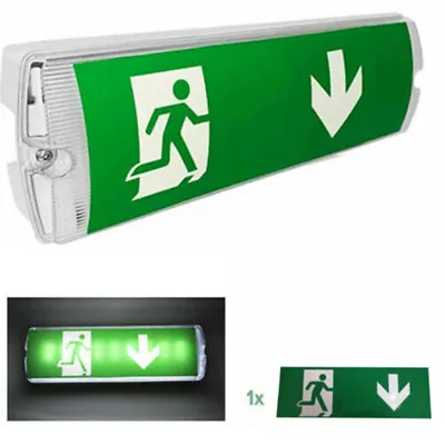 Led Emergency Light Bulkhead Exit Sign Maintained Or Non Maintained Fire Exit • £12.69