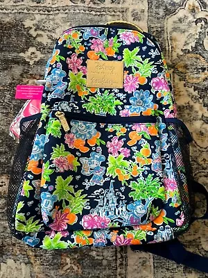 Disney Parks X Lilly Pulitzer Backpack Mickey & Minnie Mouse Cinderella Castle • $84.77