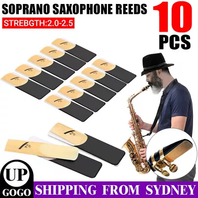 10pcs Saxophone Reeds Alto Sax Reed Sax Bamboo Reeds Strength 2.0 2.5 AU Stock • $9.45