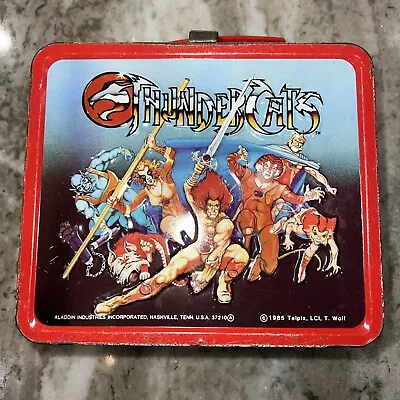 1985 Aladdin Thundercats Metal Lunch Box W/ Thermos Vintage Lunchbox • $65