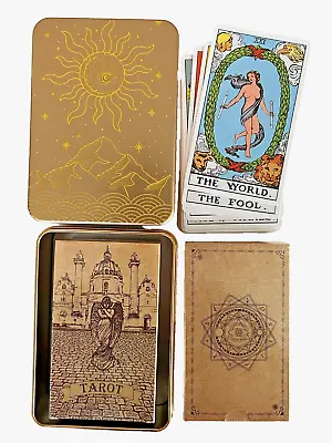 1910 Vintage Classic Tarot With Guidebook Standard Size 78 Cards Tin Box • $13.99