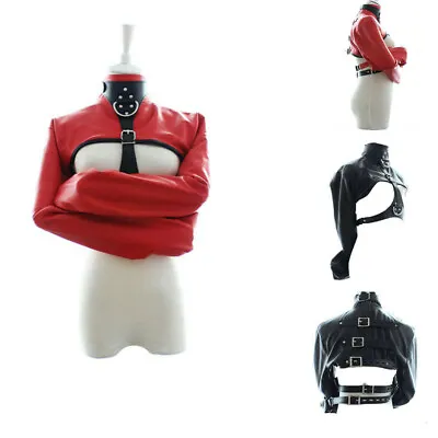 $32.99 • Buy PU Leather Armbinder Straightjacket Body Harness Restraint Cupless Costume Women
