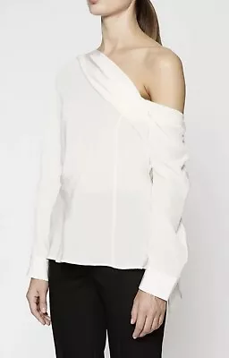 $150 • Buy Scanlan Theodore Silk Tie Neck Cravat Blouse Top In White Size 12