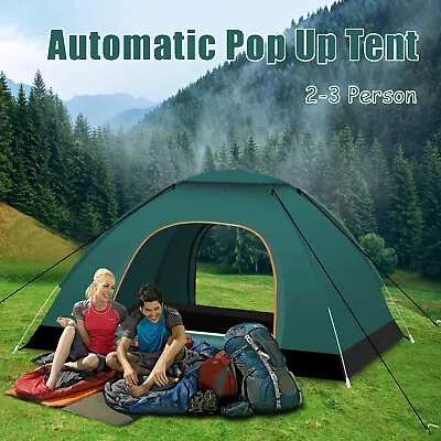 2-3 Person Tent Automatic Pop Up Outdoor Camping Hiking Waterproof Tent Portable • $23.98