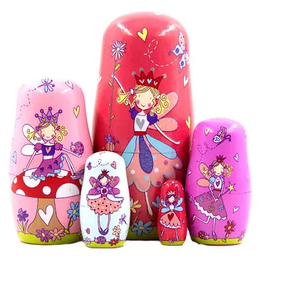 Children Matryoshka Russian Dolls New Kids Wooden Wishing Doll Angel Nesting UK • £12.29