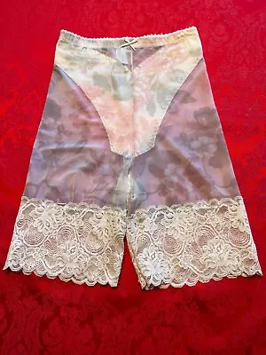 Vintage Subtract Long Leg Panty Shaper Girdle Size 30-L Multicolor Lace • $65