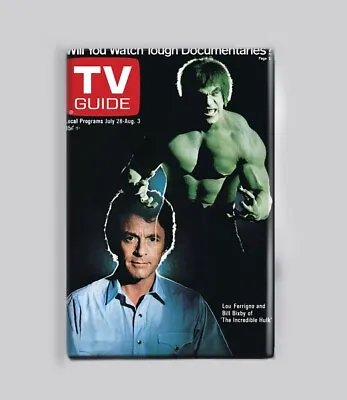 THE INCREDIBLE HULK / TV GUIDE - 2 X3  POSTER MAGNET (retro Vintage Show 80s 70s • $6.99