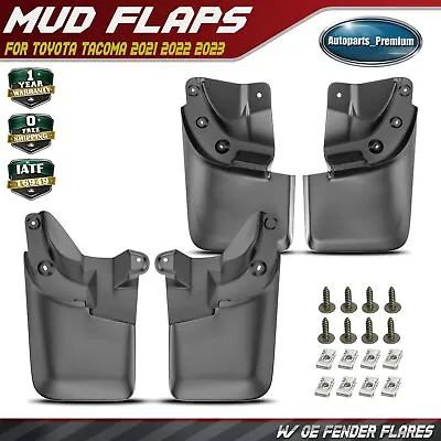 Splash Guards Mud Flaps Mudguards For Toyota Tacoma 2021-2023 W/OE Fender Flares • $30.99