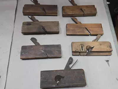 Huge Lot 7 Vintage WOOD Molding PLANES • $19.95