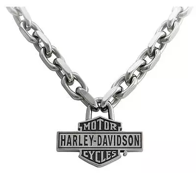 Harley-Davidson Men's Vintage Bar & Shield Large Link Necklace - Stainless Steel • $109.95