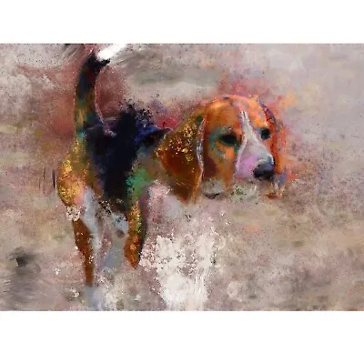 £8.99 • Buy Beagle Modern Art Print Hand-signed By Dog Artist Oscar Jetson A4 A3