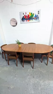 Danish Mid Century Vintage Teak Extending Table+ 6 Chairs • £795