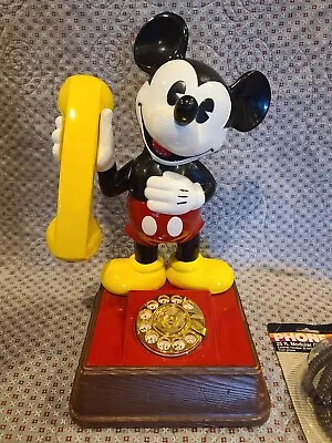 Vintage 1982 Mickey Mouse Rotary Telephone Yellow Handset Working DMIF 8000 • $85.04