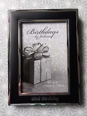 60th Birthday Picture Frame. 4  X6 . New Black/ Silver • £3.75