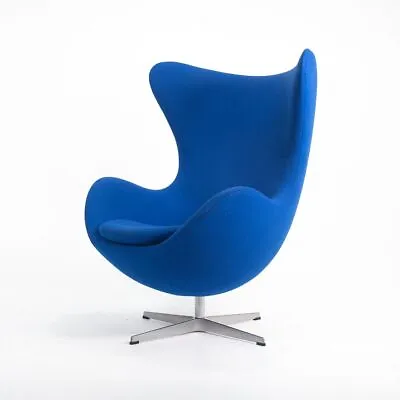 2003 Arne Jacobsen For Fritz Hansen Blue Fabric W/ Swivel Egg Chair 4+ Available • £3958.98