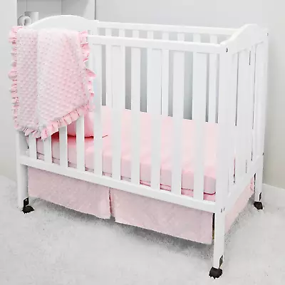 American Baby Company Heavenly Soft Minky Dot 3-Piece Mini/Portable Crib Bedding • $59.99