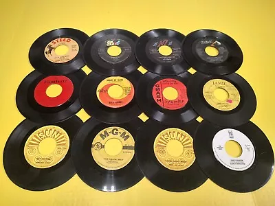 FOR DECOR: LOT OF 12 COUNTRY 7  45 VINYL RECORDS Johnny Cash Hank Williams Dolly • $6.97