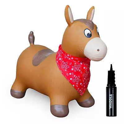 Inflatable Hopper Animal Kids And Toddlers Pump 2 Years And Up Brown Horse • $18.14
