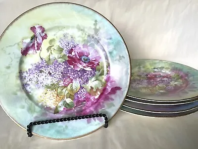 Vintage Charles Ahrenfeldt CA Limoges Flower Plates Set Of 5 • $165