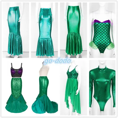 Adult Women Halloween Mermaid Tail Skirt Dress Fancy Costume Clubwear Cosplay • $28.35