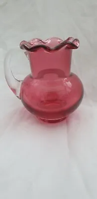 Tiny Cranberry Glass Jug • £9