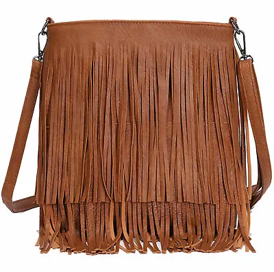£16.99 • Buy Women's Fringe Messenger Shoulder Tassel Bag Handbag Ladies Crossbody Designer
