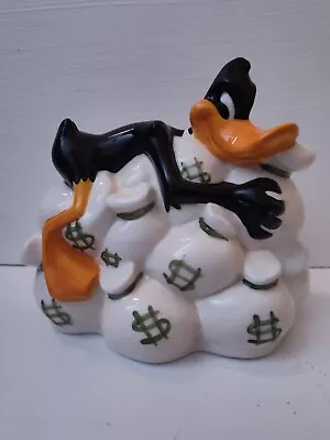 1995 Warner Bros Looney Tunes Daffy Duck Ceramic Coin Piggy Bank • $45