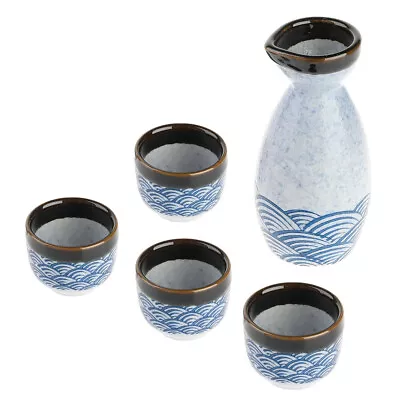 Seigaiha Blue Wave Sake Set By Katachiware • $62.80