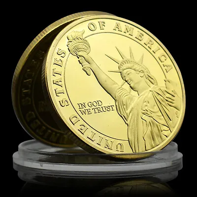 Statue Of Liberty Commemroative Medal Of Honor US Gold Plated Coin Amrican Gift • $4.32