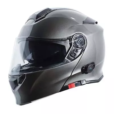 Torc T28B Full Face Modular Bluetooth Helmet - Silver Metallic - Large • $279.99