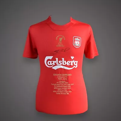 £175 • Buy Steven Gerrard Liverpool Career Stats SIGNED Shirt  £175