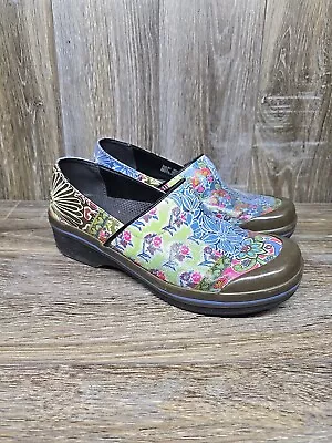 Womens Dansko Vegan Volley Multicolor Floral Patchwork Comfort Clogs Size EU 41 • $39.99