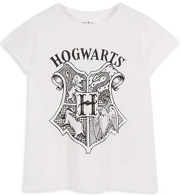 Primark Hogwarts T Shirt Harry Potter House Crests White New 6-20 • $27.17