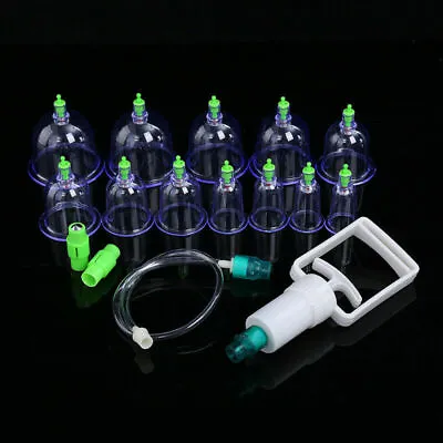 12x Cupping Vacuum Massage Cups Set Therapy Health Acupuncture Suction Body Care • £11.99