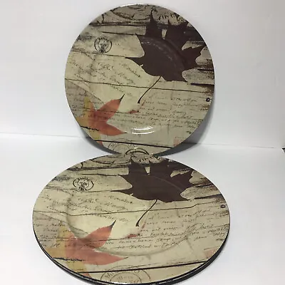 Ashland Maple Leaf Charger Plates 13  Rustic Vintage Fall Farmhouse Placemats 4 • $10