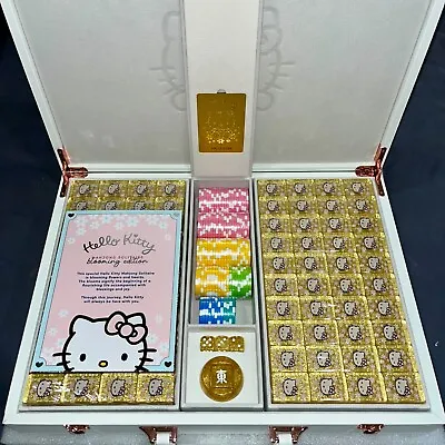Official Sanrio Hello Kitty Mahjong Set Limited BLOOMING Edition GOLD S/No. 2222 • $2222