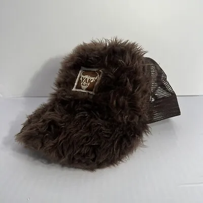 YAK ALES Hat Cap Fluffy Fat Yak Hat Brown Adjustable Trucker Snap Back Free Ship • $19.30