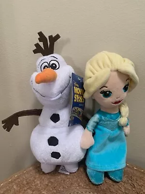 2 X Disney's Frozen - Queen Elsa + Olaf Snowman Plush Soft Toys 22cm • $25.95