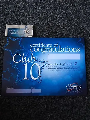 £2.20 • Buy Slimming World Club 10 Certificate And Sticker