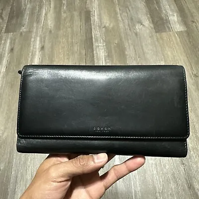 COACH Clutch Slim Bi Fold Wallet Cypress Smooth Leather ~ Vintage • $35