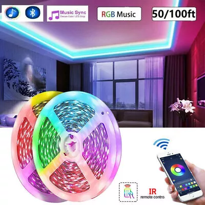 100 Ft LED Lights For Bedroom Music Sync Color Changing RGB LED Strip Rope Light • $10.99