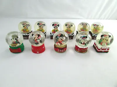 DISNEY Mickey Mouse Mini Snow Globes JC Penney Annual '05 To '14 - Lot Of 11 • $31.16