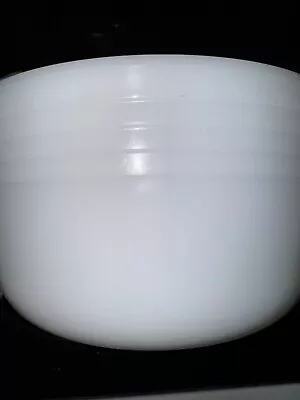 Vintage Pyrex Large White Milk Glass Banded Mixing Bowl #19 Hamilton Beach Mixer • $25