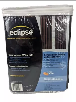 Eclipse Samara Blackout Energy-Efficient Thermal Curtain Panel 42” X 63” Black • $15