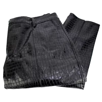 ZARA NWT XL High Rise Patent Leather Snake Python Trouser Pants 4369/254 • $29.99