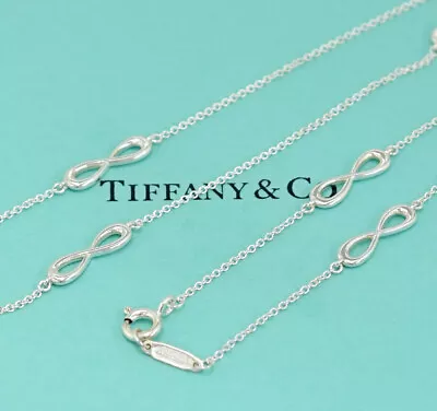 Tiffany & Co. Infinity Endless Necklace 18  Silver 925 Auth W/Box E10539 • $371.81