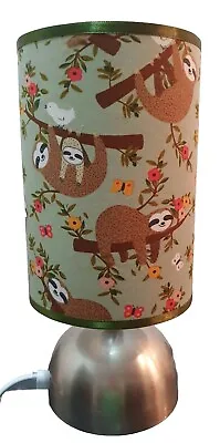 Sloth Bedside Touch Lamp Night Light Base  Fabric Shade Sloth • $79.98
