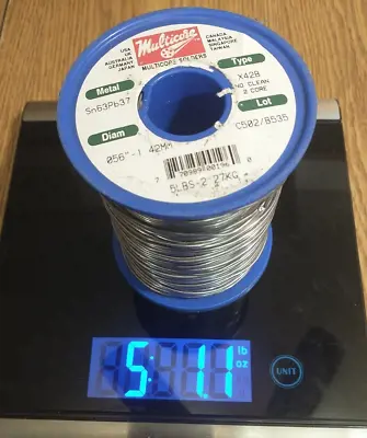 5 Lb (2.27Kg) Spool Of Multicore Solder 63/37 (60/40) Sn63Pb37 .056  1.42mm X42B • $89.95