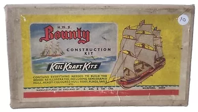 Scarce Vintage Keil Kraft H.m.s. Bounty Construction Kit Unmade Model Kit • £25